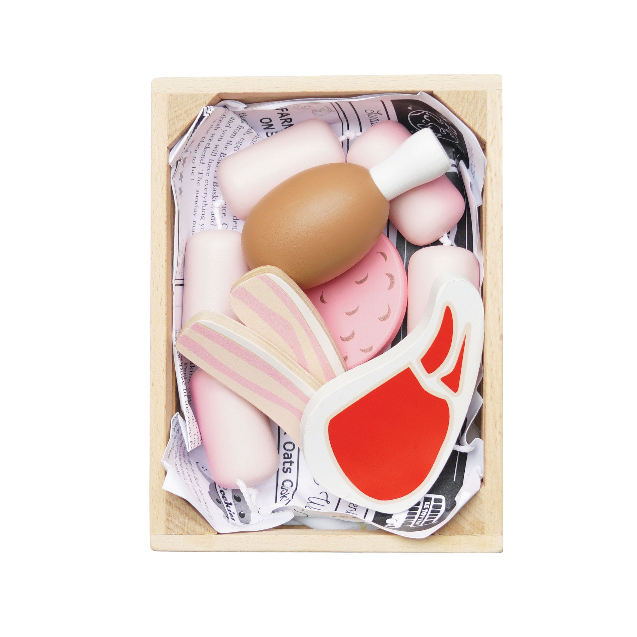 Le Toy Van Wooden Butchers Meat Market Crate