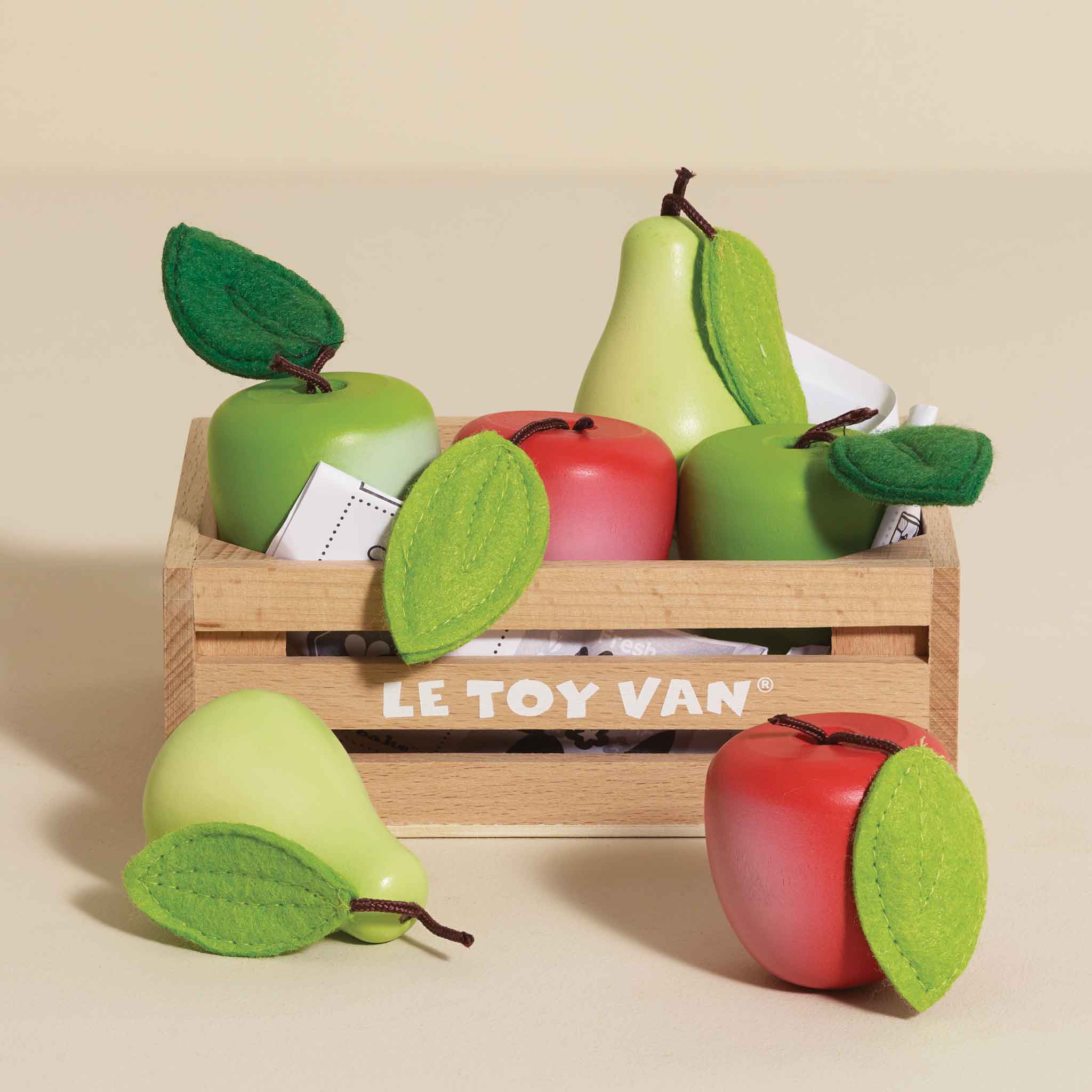 Le Toy Van Wooden Orchard Fruits Market Crate