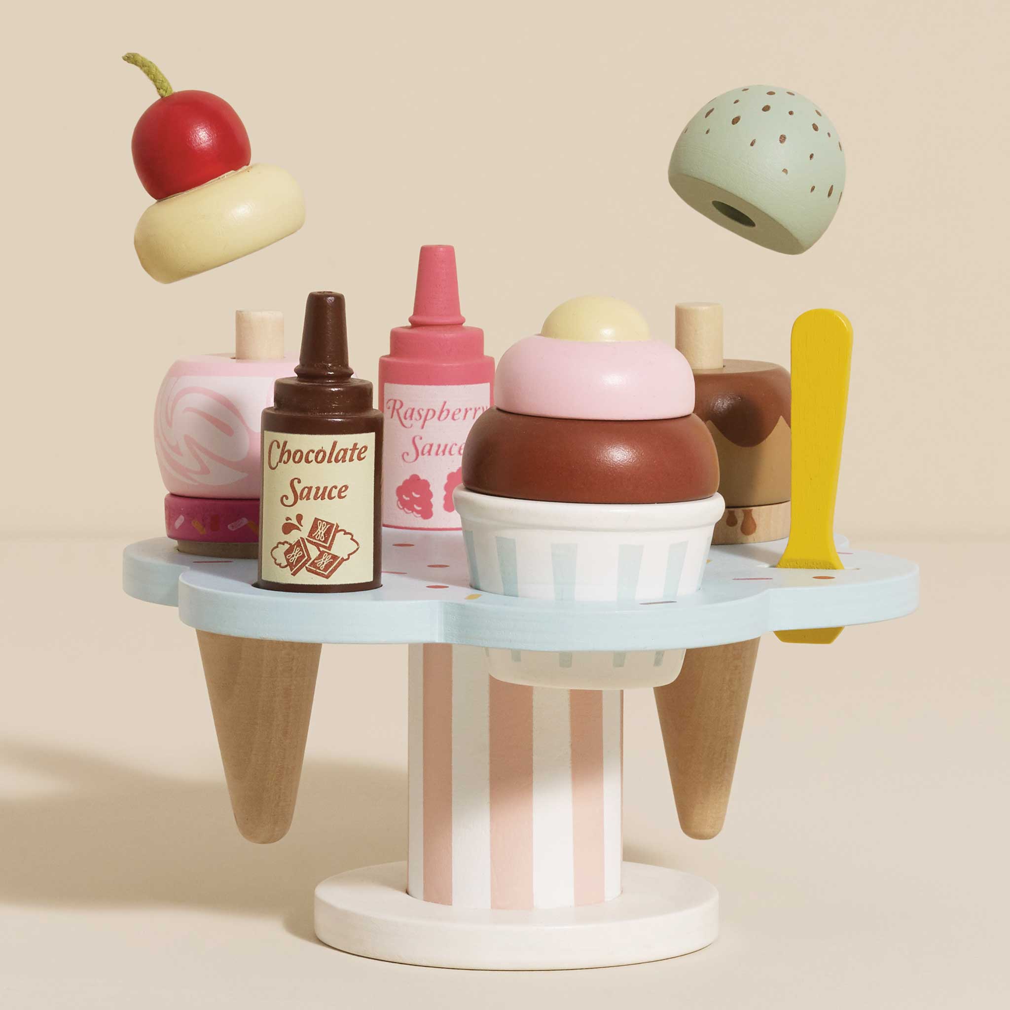 Le Toy Van Wooden Ice Cream Stand & Toppings