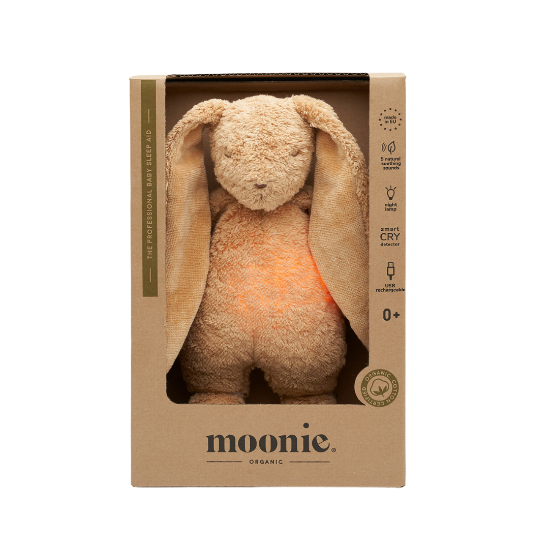 Moonie® Organic Humming Bunny with Lamp – Cappuccino