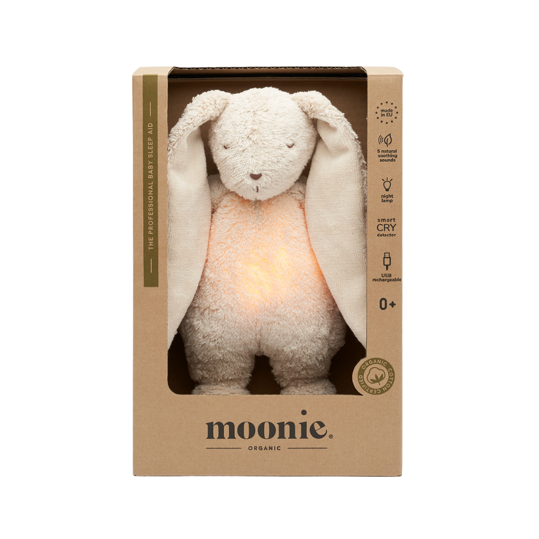 Moonie® Organic Humming Bunny with Lamp – Sand
