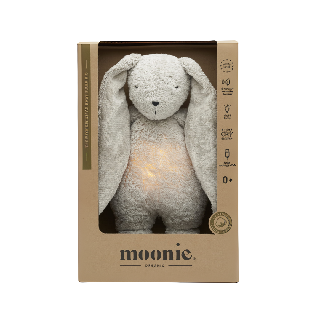 Moonie® Organic Humming Bunny with Lamp – Grey