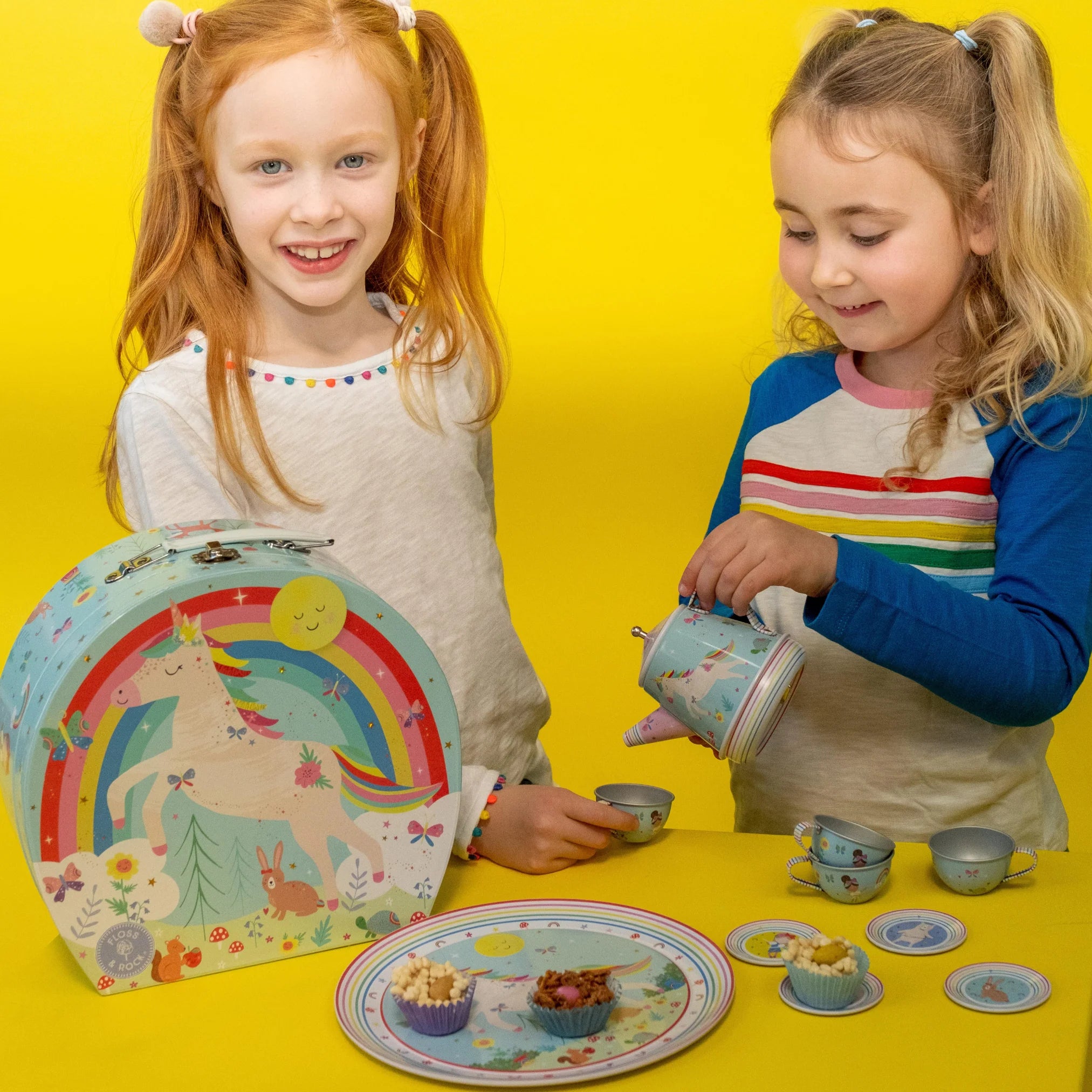 Floss & Rock Musical Tin Tea Set – Rainbow Fairy (11 Piece)