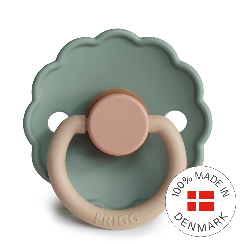 FRIGG Daisy Colourblock Round Latex Pacifier – Willow