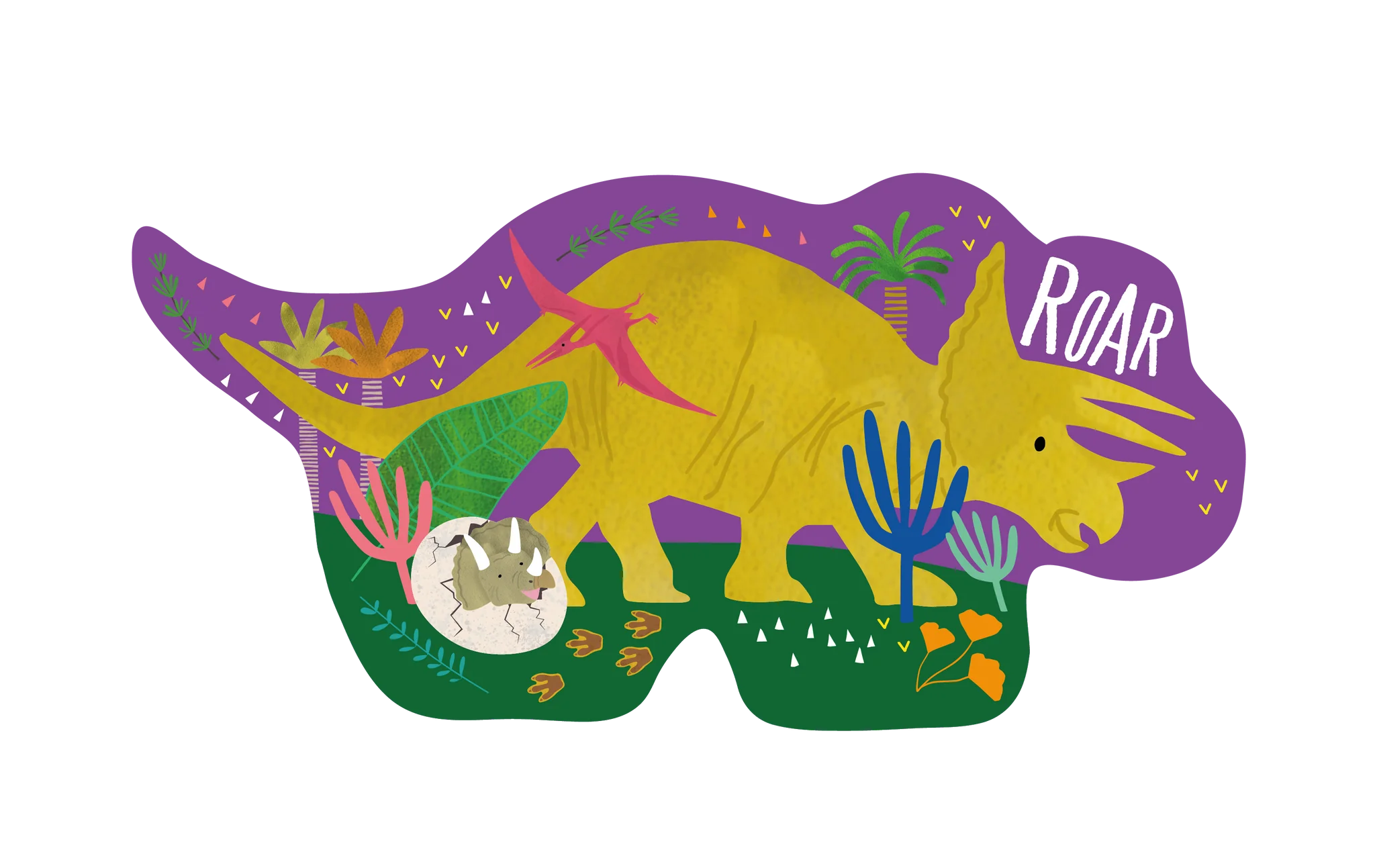 Floss & Rock Dinosaur Shaped Puzzle – 12 Piece