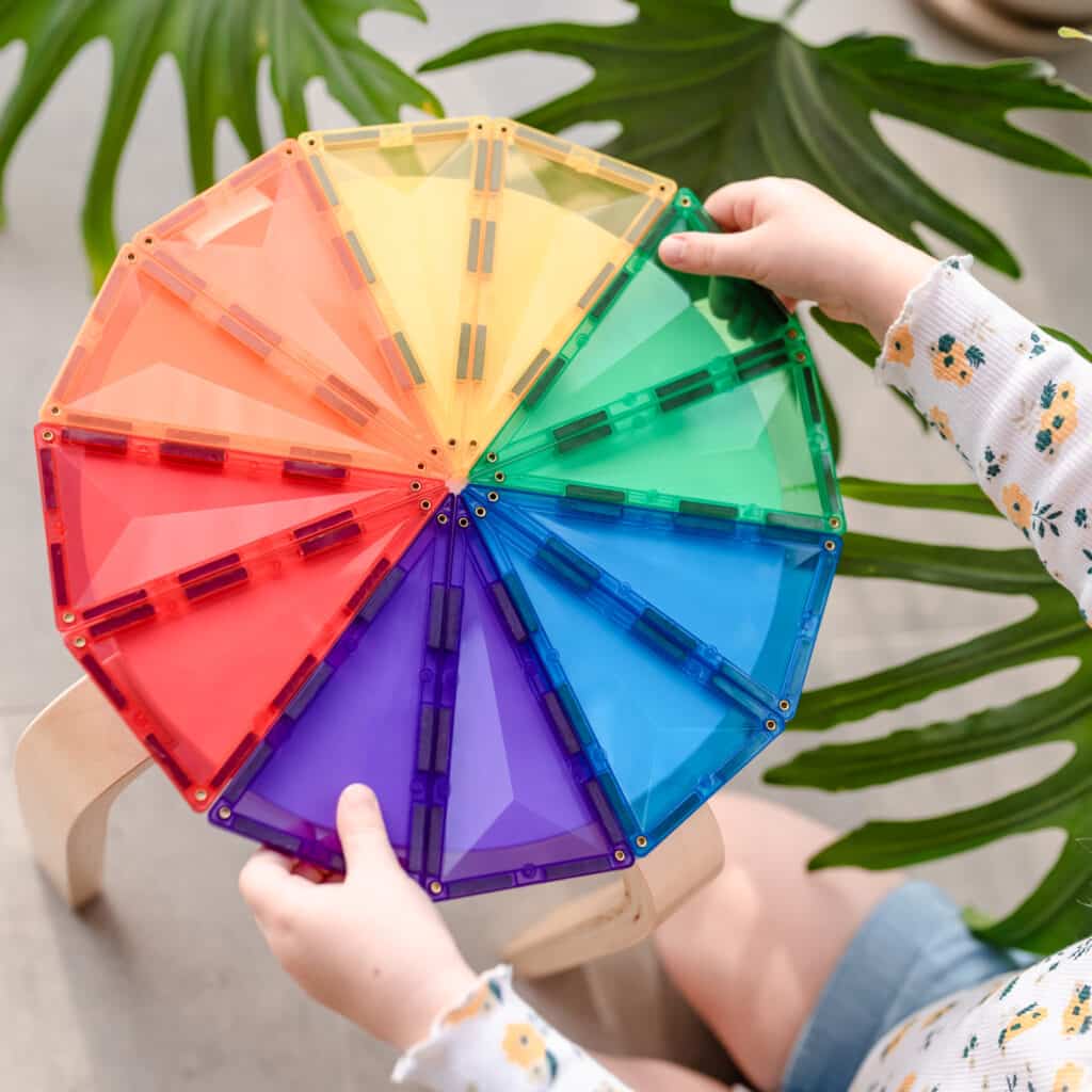 Connetix Tiles Magnetic Building Tiles Rainbow Geometry Pack – 30 Piece