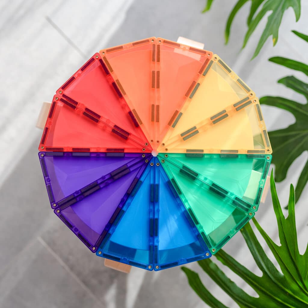 Connetix Tiles Magnetic Building Tiles Rainbow Geometry Pack – 30 Piece