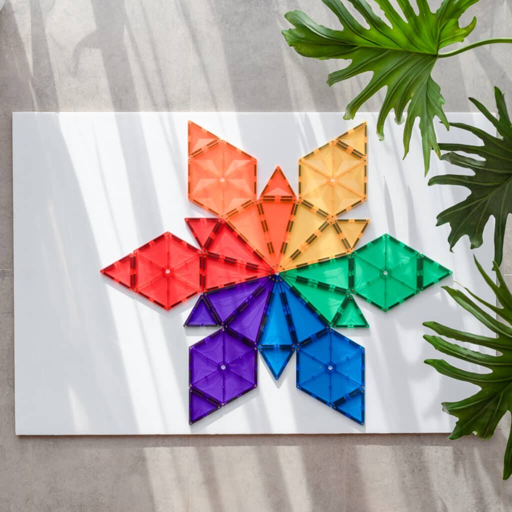 Connetix Tiles Magnetic Building Tiles Rainbow Geometry Pack – 30 Piece