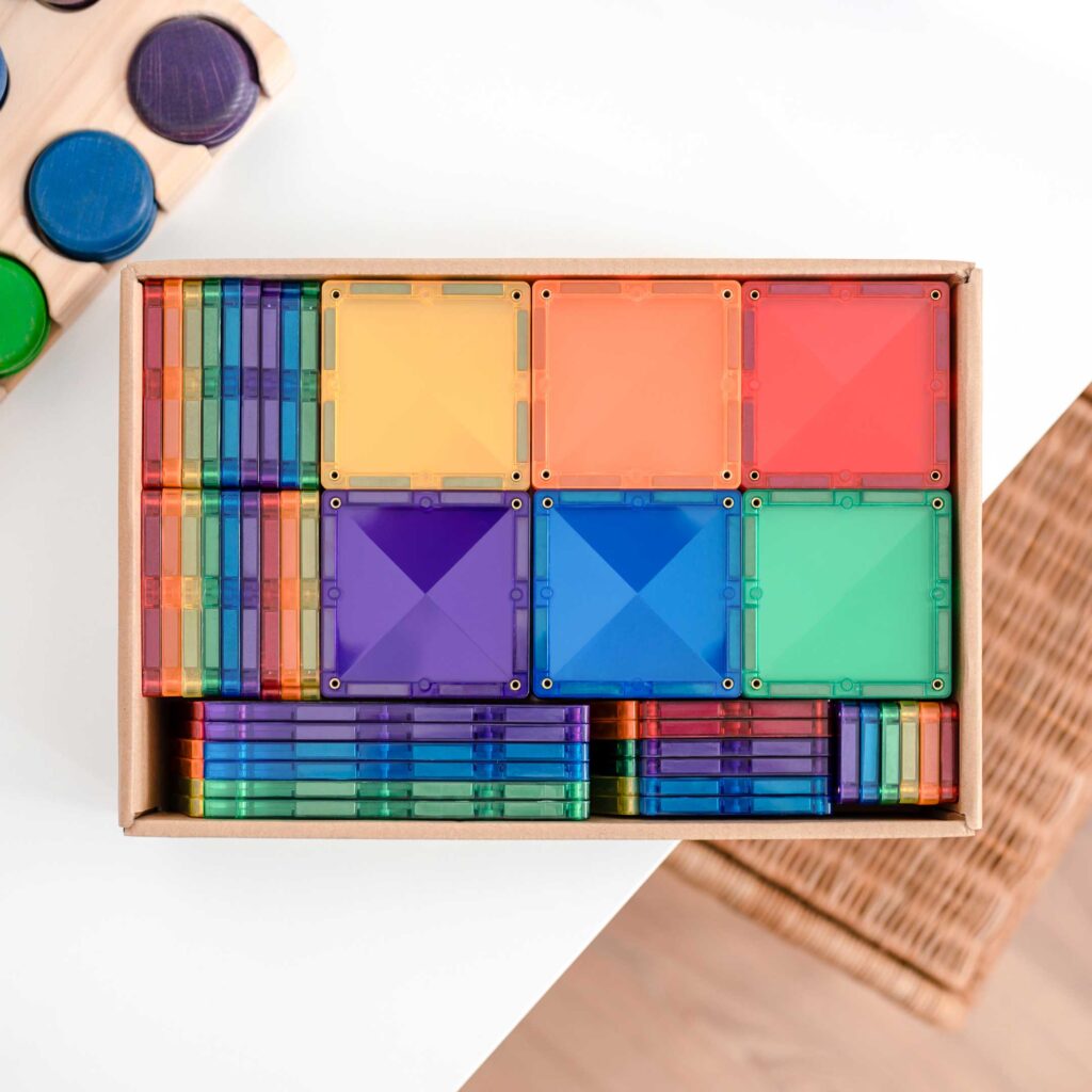 Connetix Tiles Magnetic Building Tiles Rainbow Creative Pack – 102 Piece