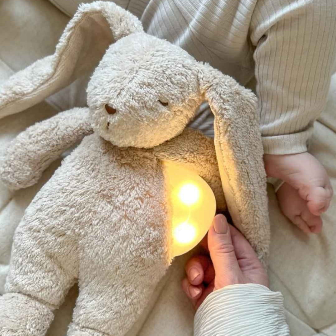 Moonie® Organic Humming Bunny with Lamp – Sand