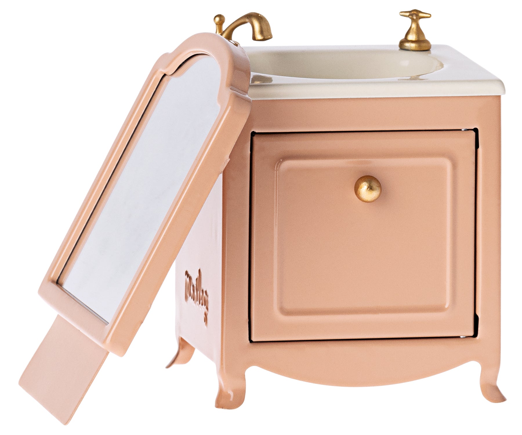 Maileg Miniature Mouse Sink Dresser with Mirror – Dark Powder