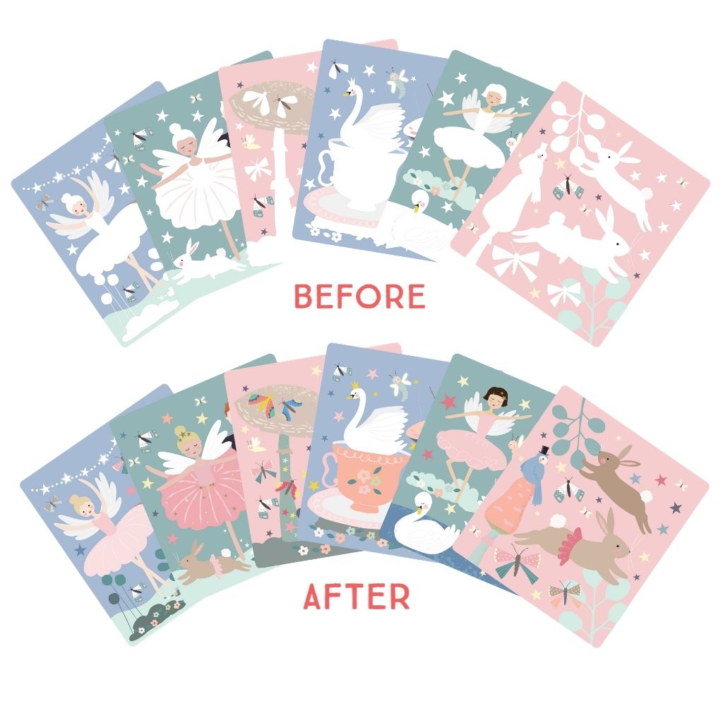 Floss & Rock Magic Colour Changing Water Card Easel & Pen – Enchanted