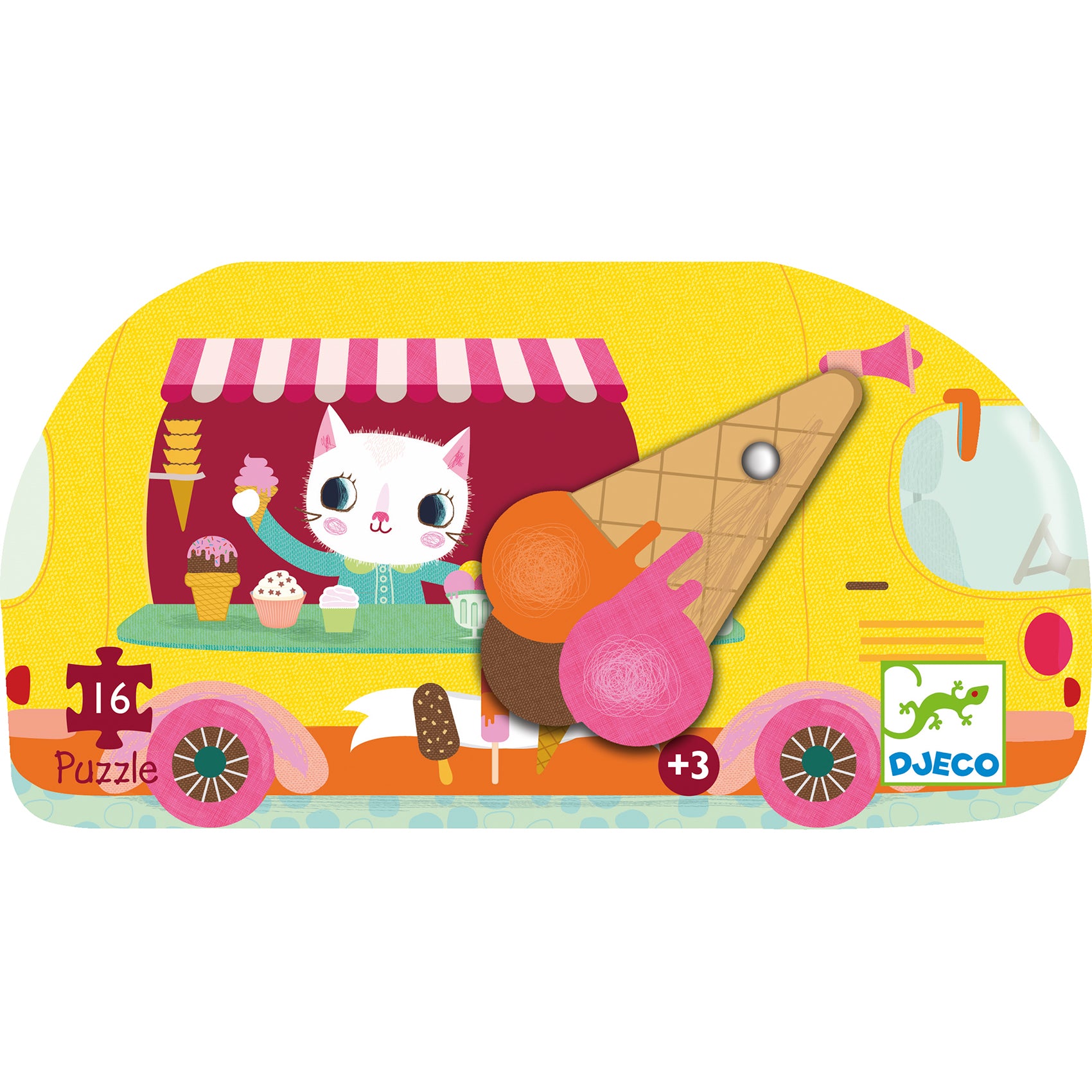 Djeco Ice Cream Truck Puzzle – 16 Piece