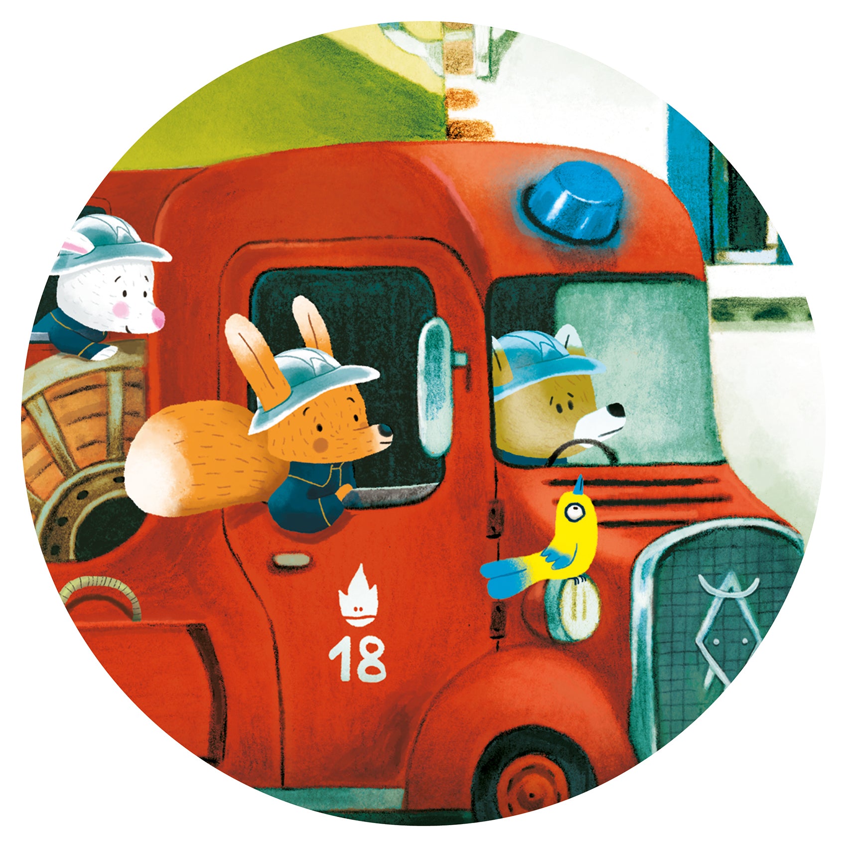 Djeco Fire Truck Puzzle – 16 Piece