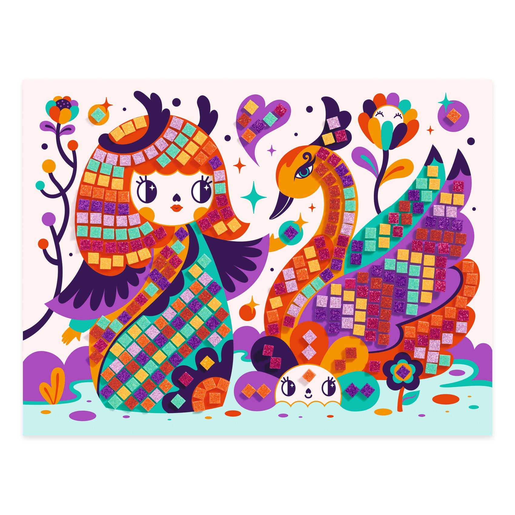 Djeco Soft Mosaics – Kokeshi Doll