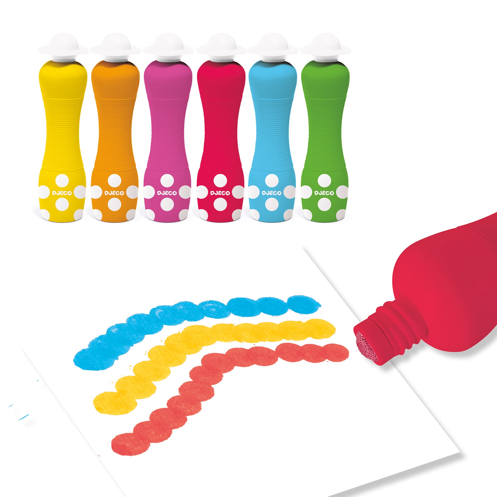 Djeco Washable Foam Markers for Little Ones – Set of 6