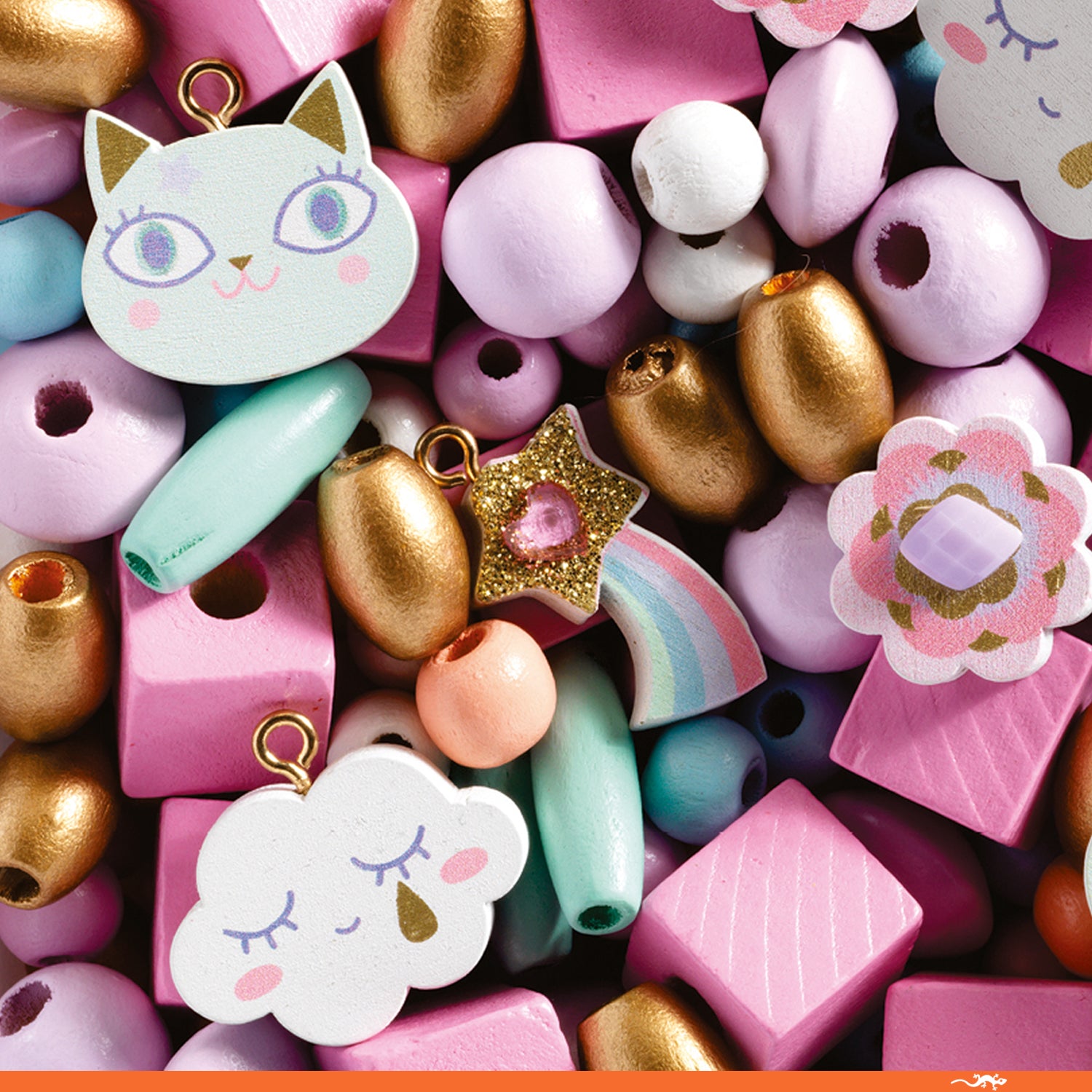 Djeco Wooden Beads – Rainbow