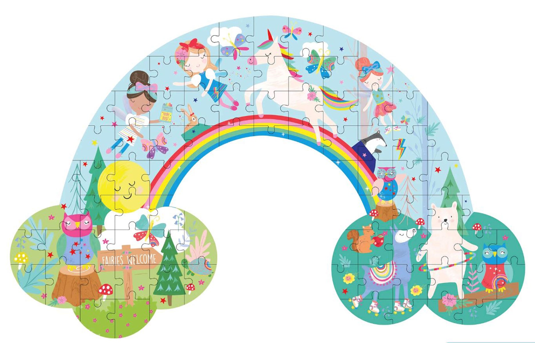 Floss & Rock Rainbow Fairy Shaped Puzzle – 80 Piece