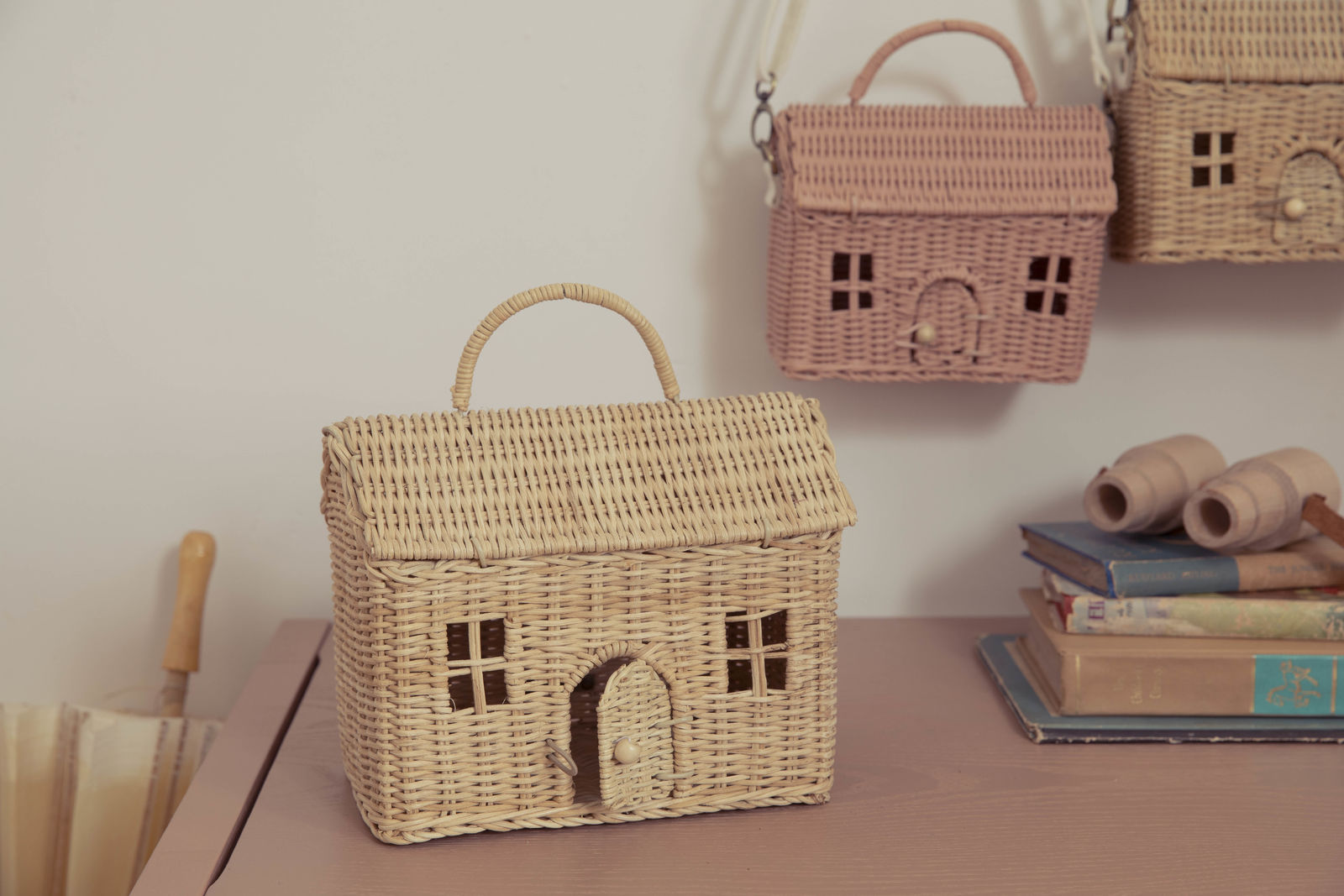 Olli Ella Rattan Casa Clutch – Straw