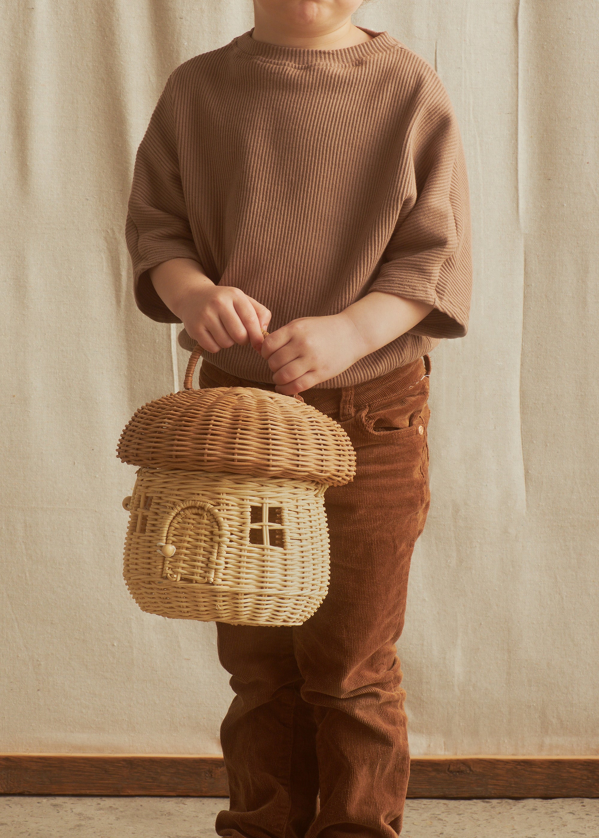 Olli Ella Rattan Mushroom Basket – Natural