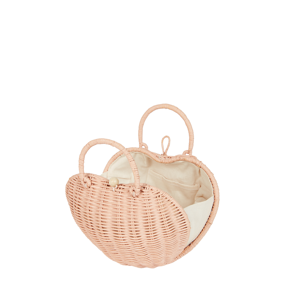 Olli Ella Rattan Luvya Bag – Rose