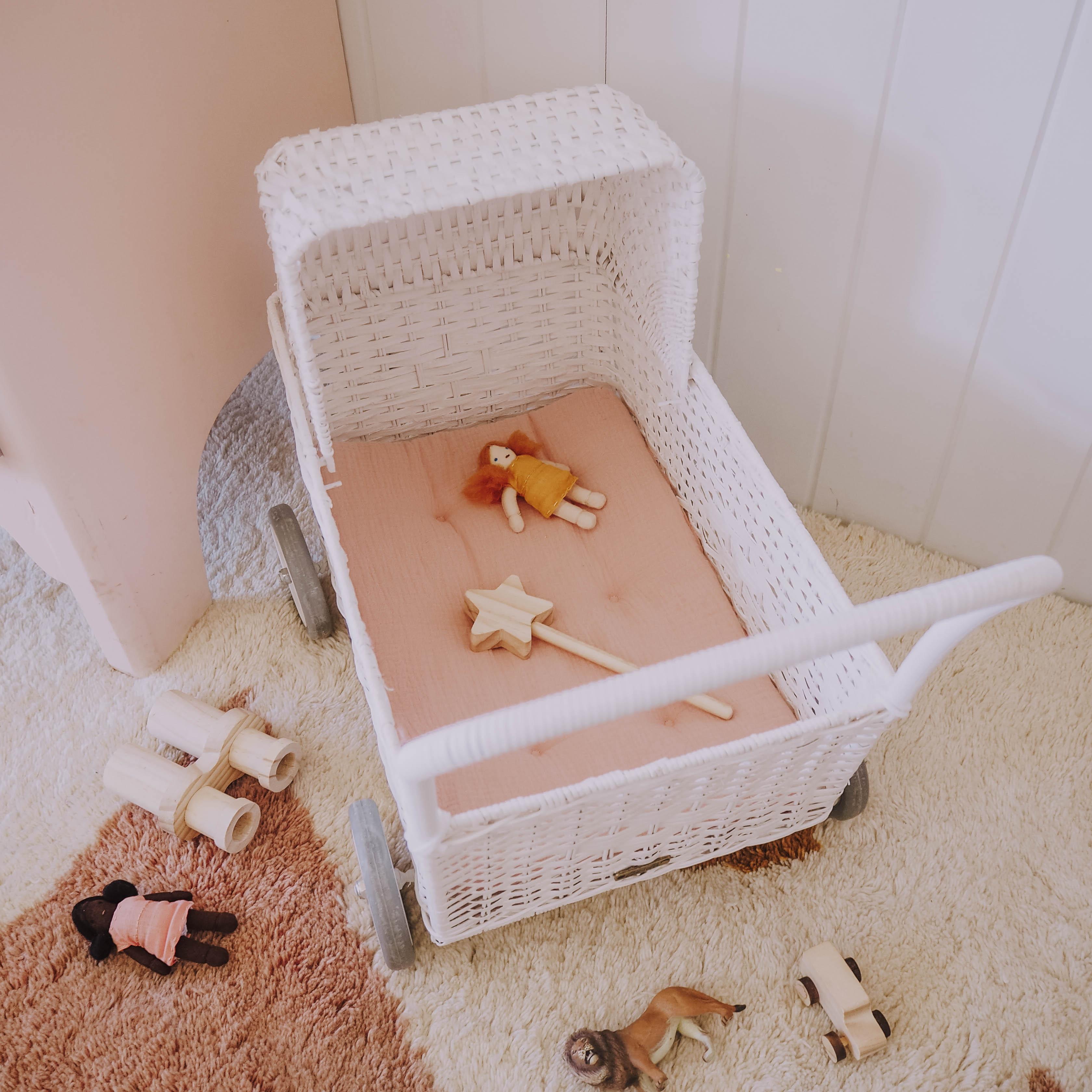 Olli Ella Cotton Strolley Mattress – Rose