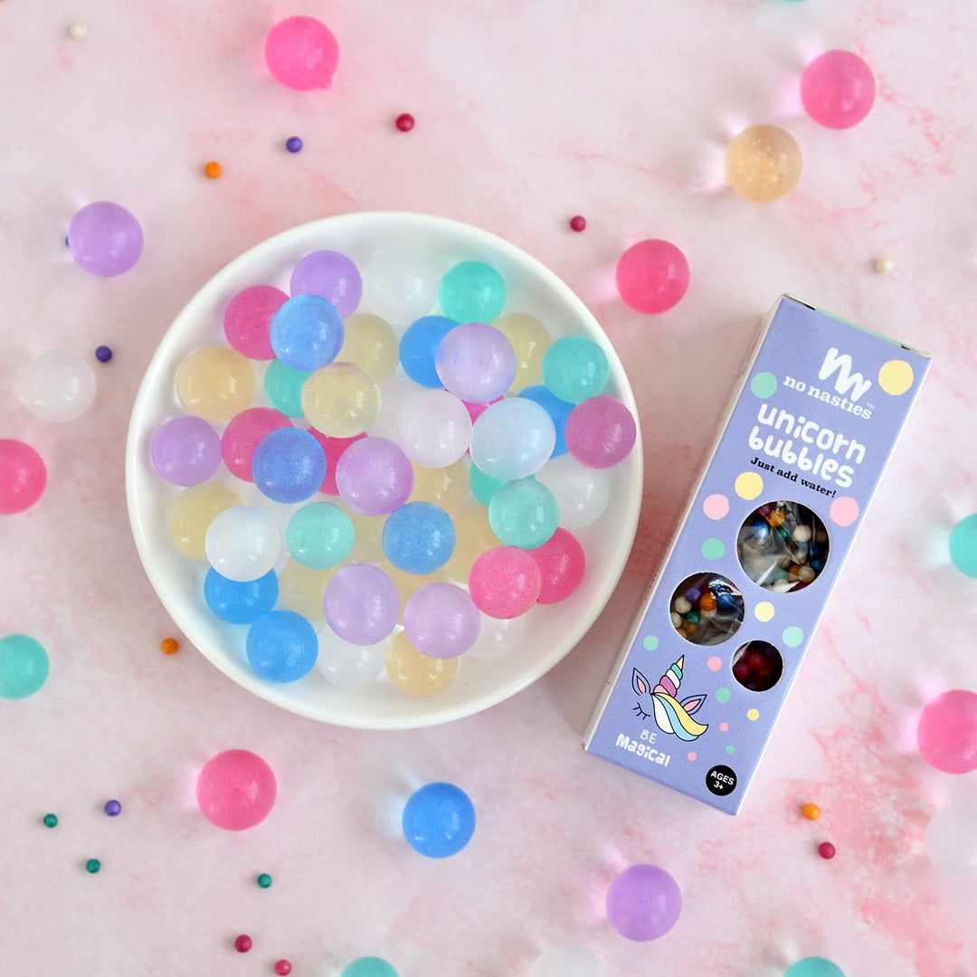 No Nasties Kids Unicorn Bubbles Biodegradable Water Beads – Approx. 500 Beads Pack