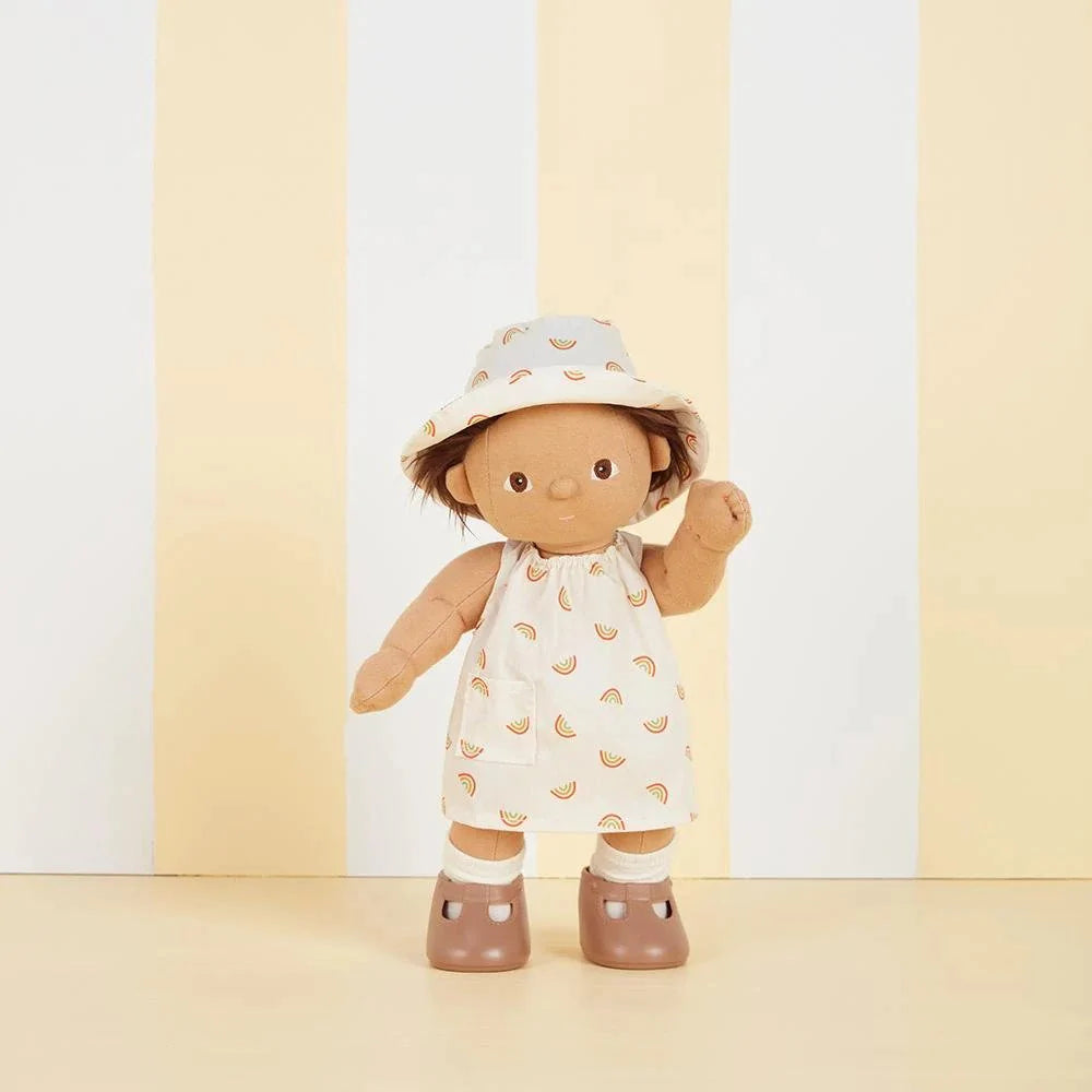 Olli Ella Dinkum Doll Cotton Una Rainbow Dress Set – Ivory