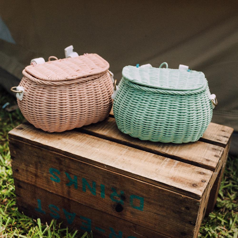 Olli Ella Rattan Mini Chari Bag – Rose