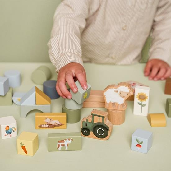 Little Dutch Wooden Building Blocks in Barrel – Little Farm