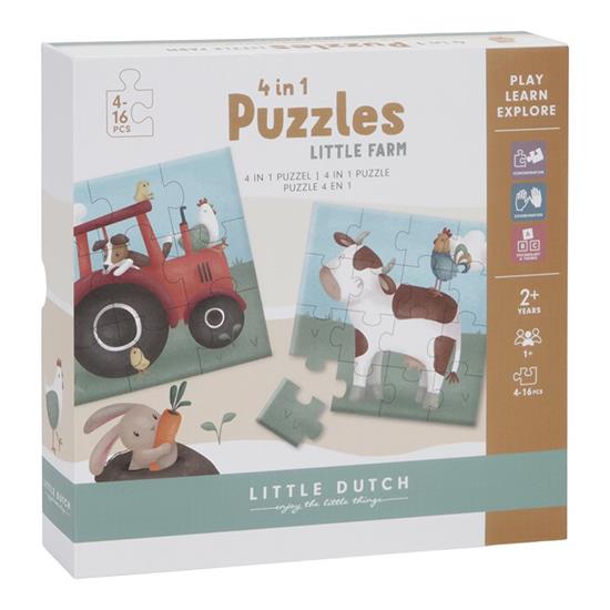 Little Dutch 4-in-1 Progressive Puzzle – Little Farm