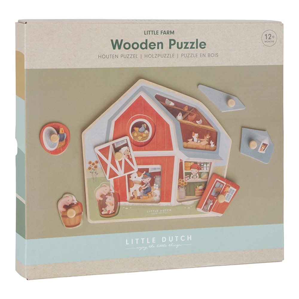 Little Dutch Wooden Puzzle With Knobs – Little Farm