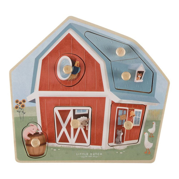 Little Dutch Wooden Puzzle With Knobs – Little Farm