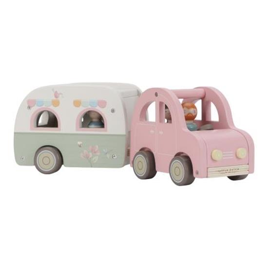 Little Dutch Wooden Car with Caravan Playset