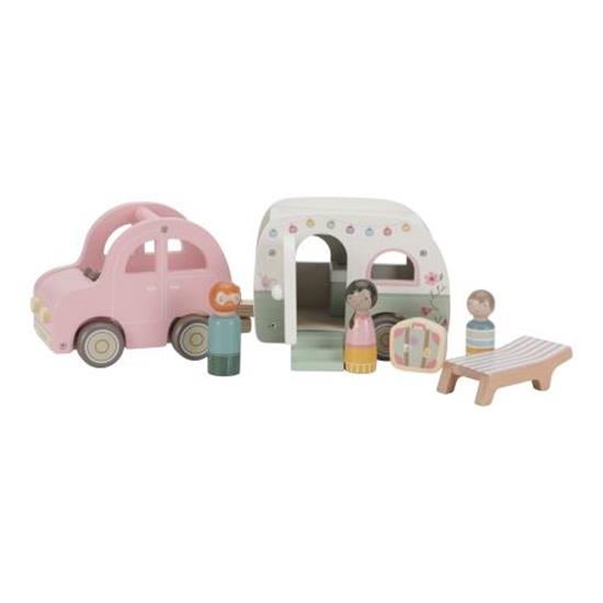 Little Dutch Wooden Car with Caravan Playset