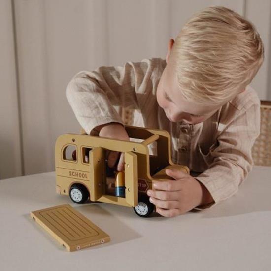 Little Dutch Wooden School Bus Playset