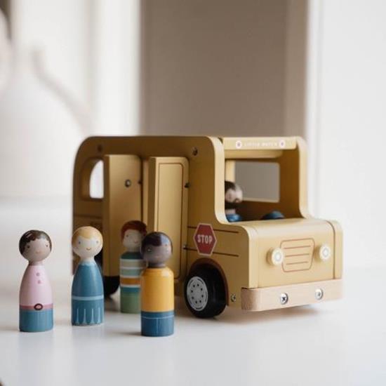 Little Dutch Wooden School Bus Playset