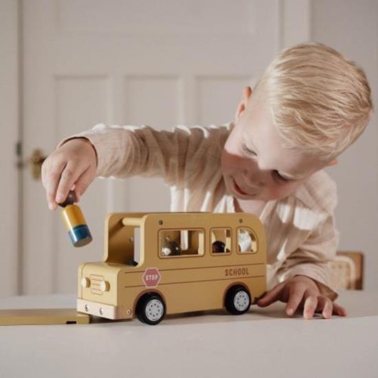 Little Dutch Wooden School Bus Playset