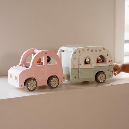 Little Dutch Wooden Car with Caravan Playset