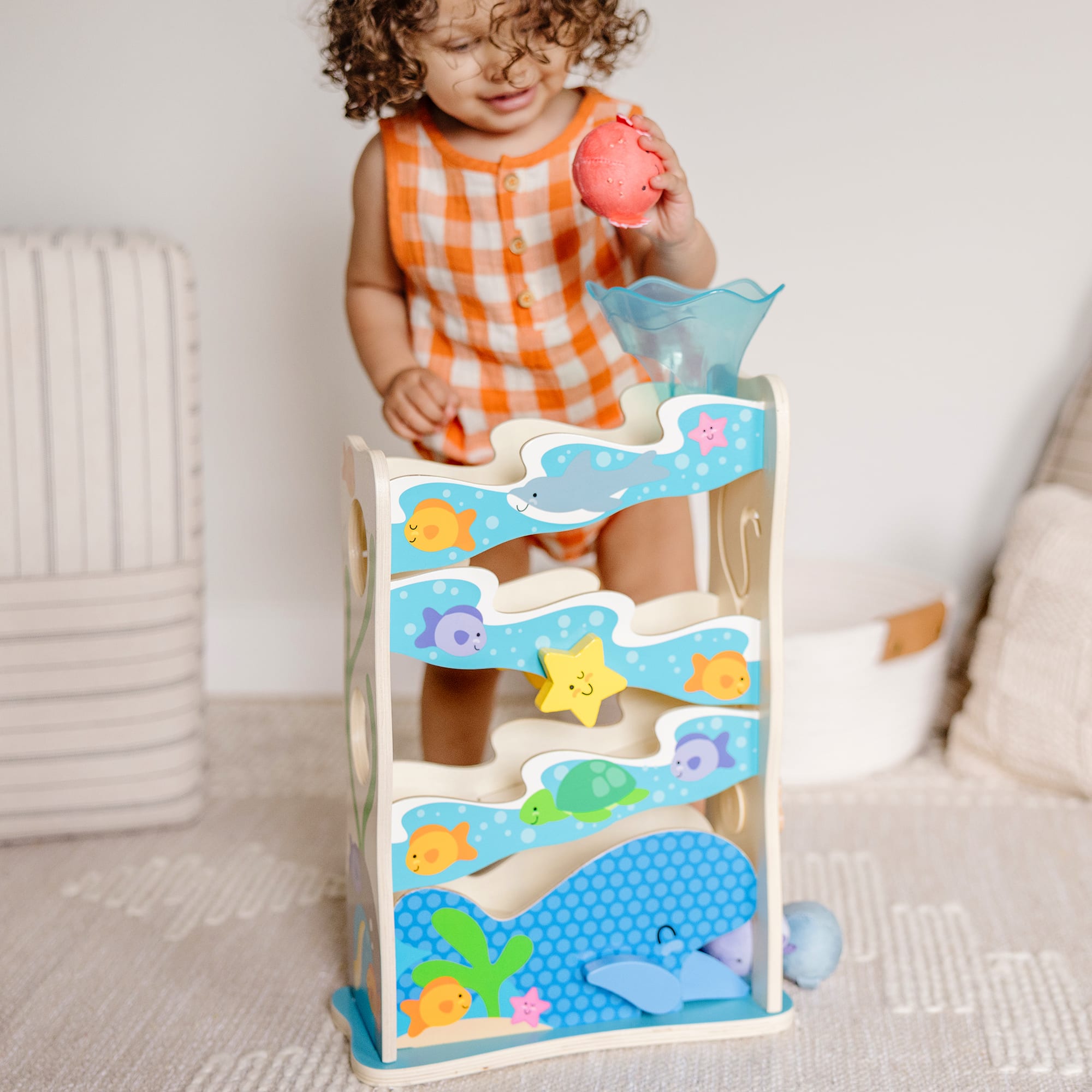 Melissa & Doug Rollables Wooden Ocean Slide