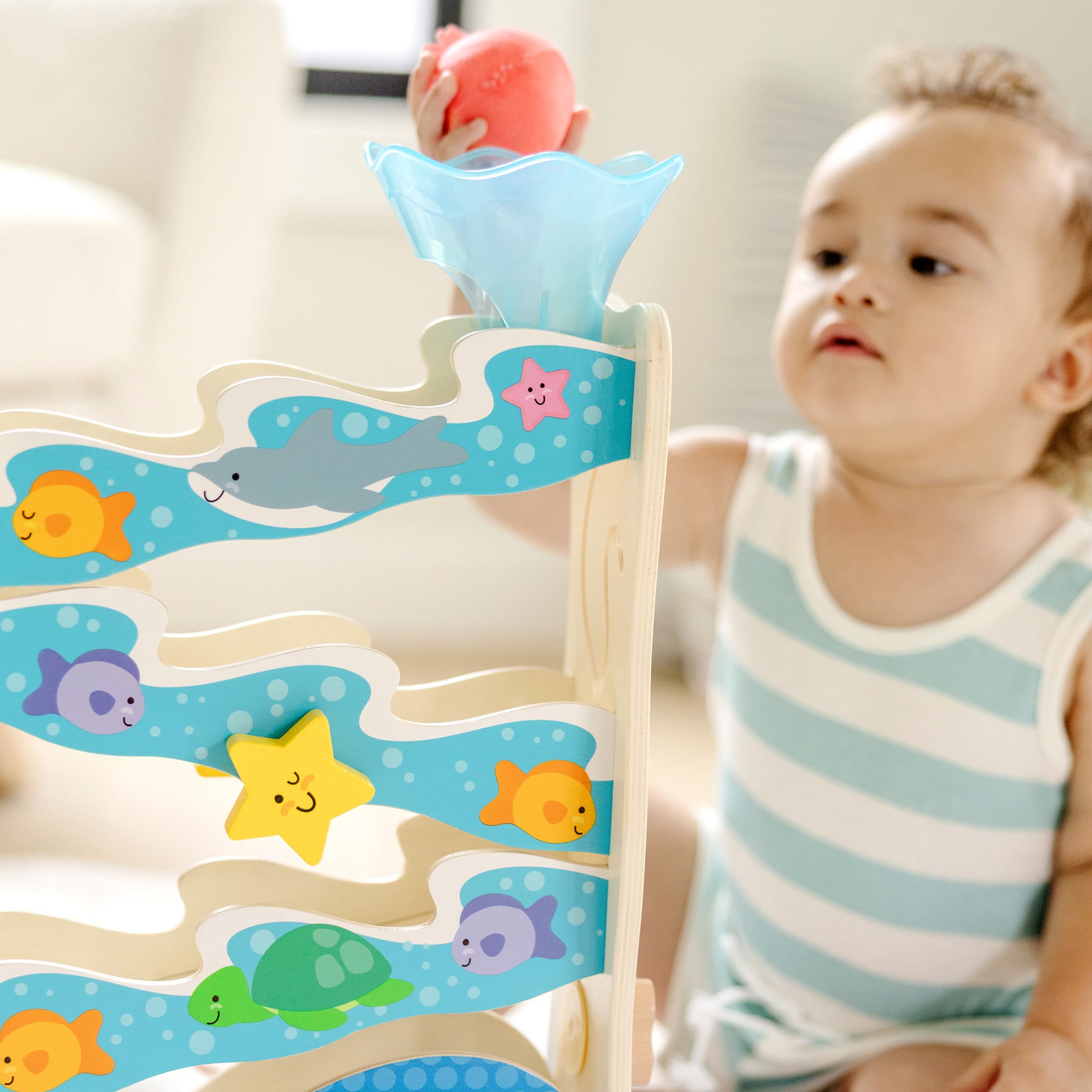 Melissa & Doug Rollables Wooden Ocean Slide