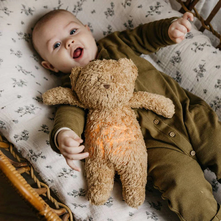 Moonie® Organic Humming Bear with Lamp – Cappuccino