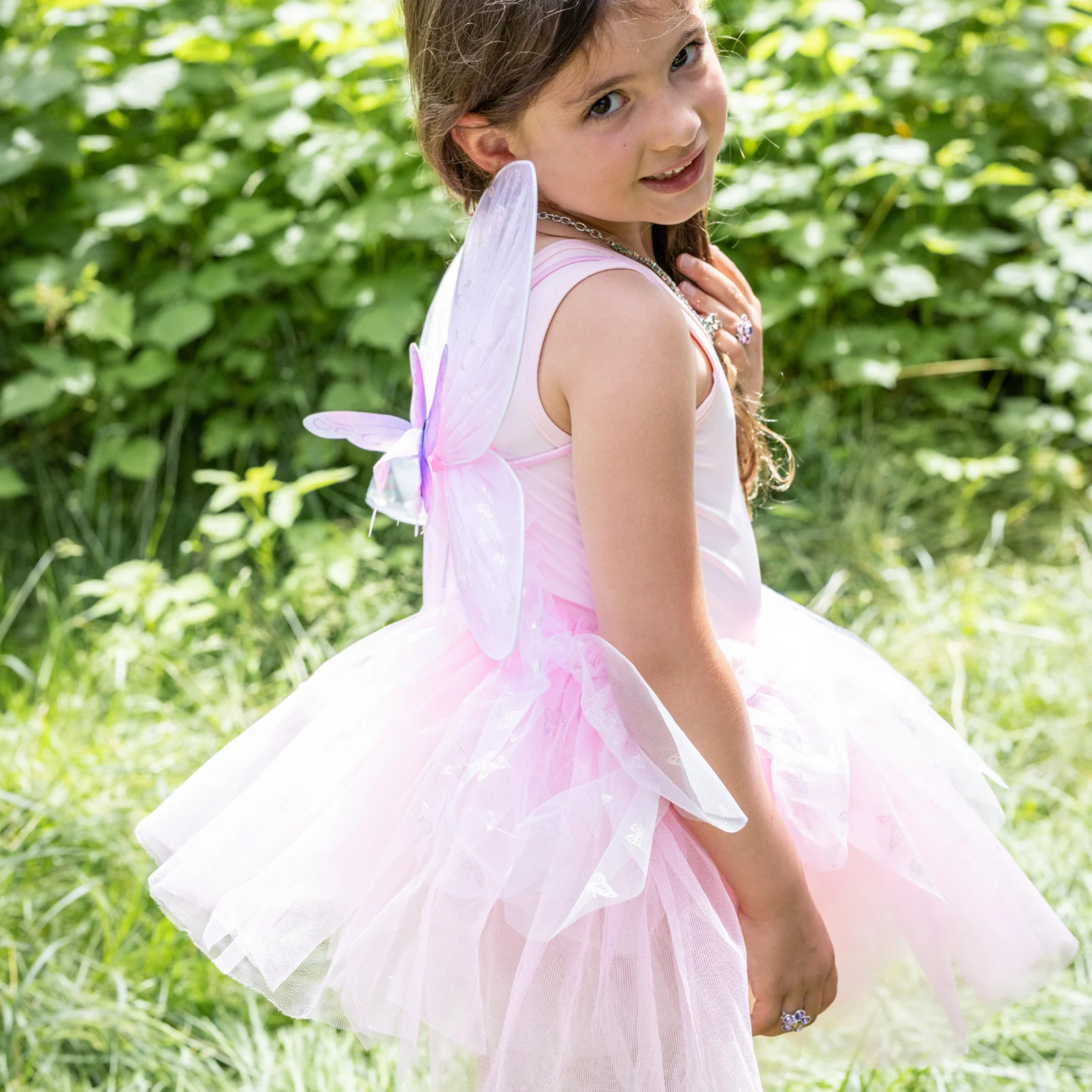Great Pretenders Flutter Skirt with Fairy Wings Play Costume Set – Pink