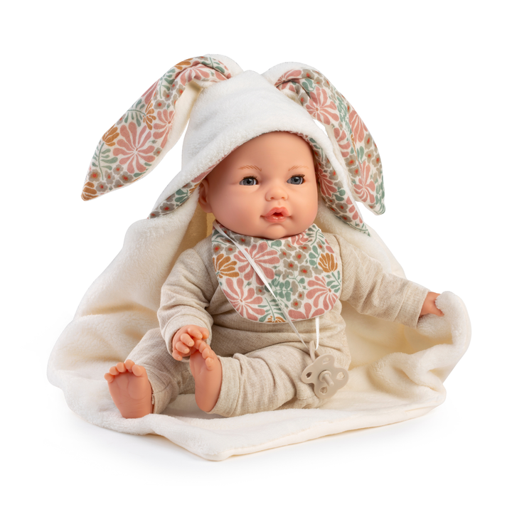 Antonio Juan Soft Baby Crying Doll with Hooded Blanket – Bimba
