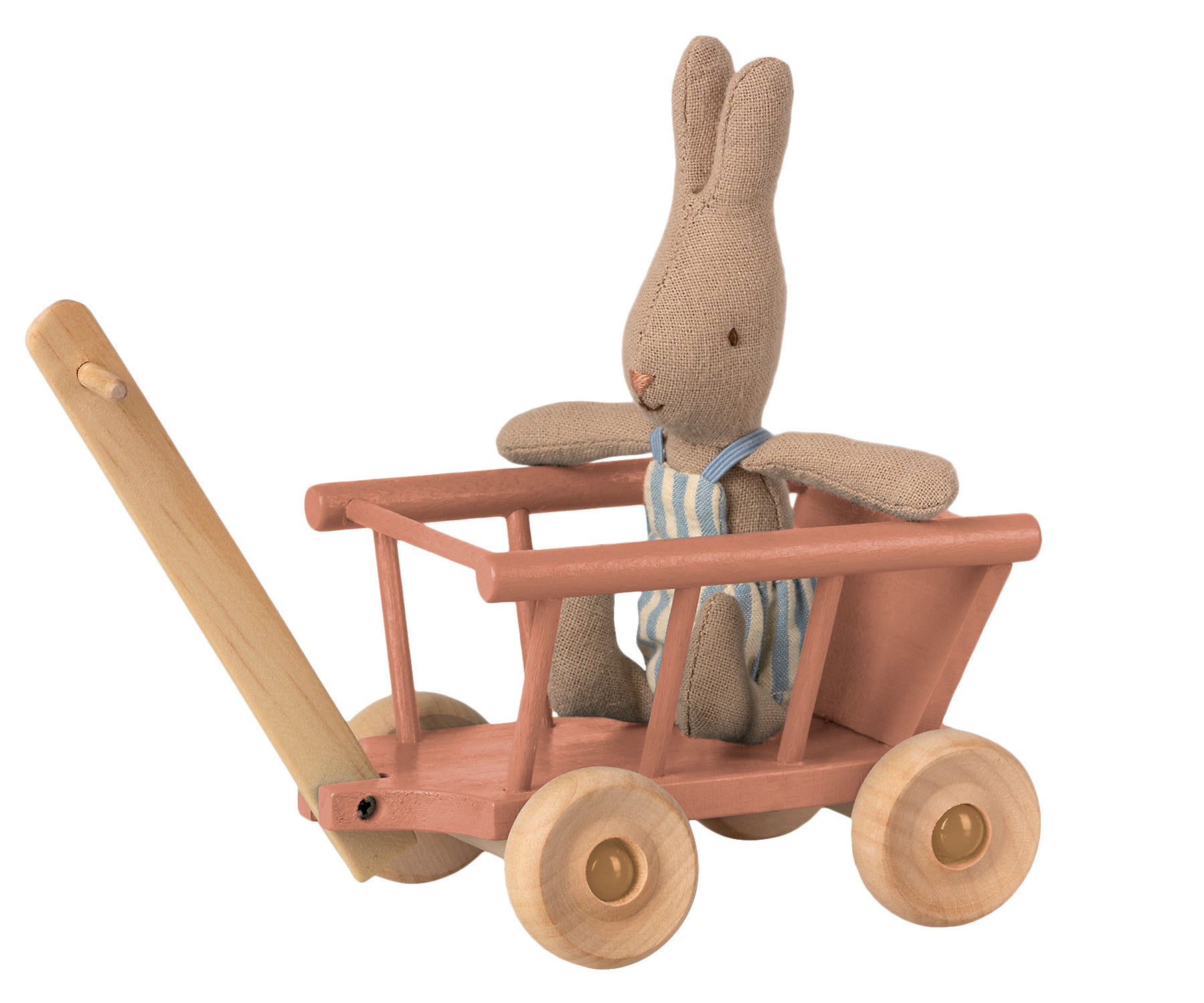 Maileg Miniature Wooden Mouse Wagon – Dusty Rose