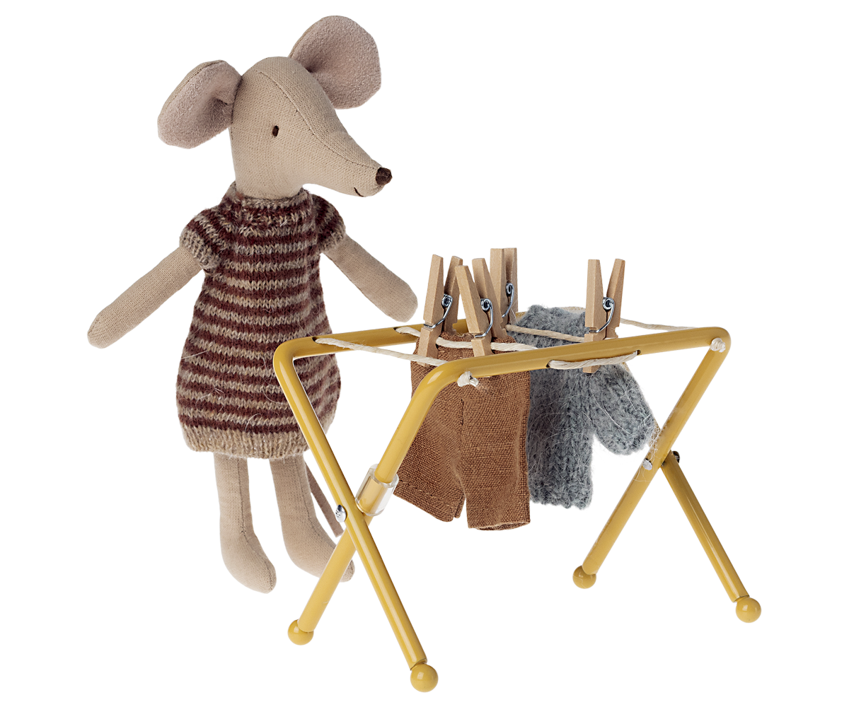 Maileg Miniature Mouse Drying Rack with Pegs