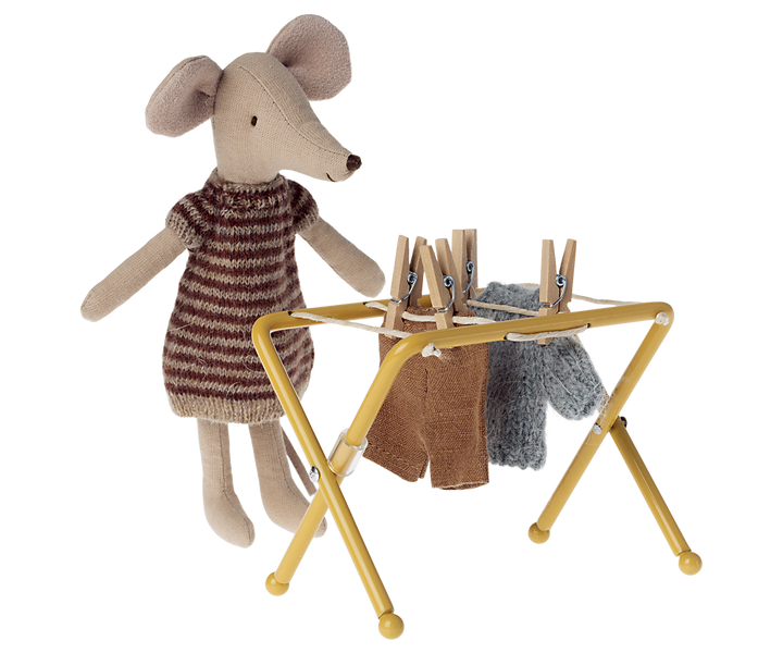Maileg Miniature Mouse Drying Rack with Pegs