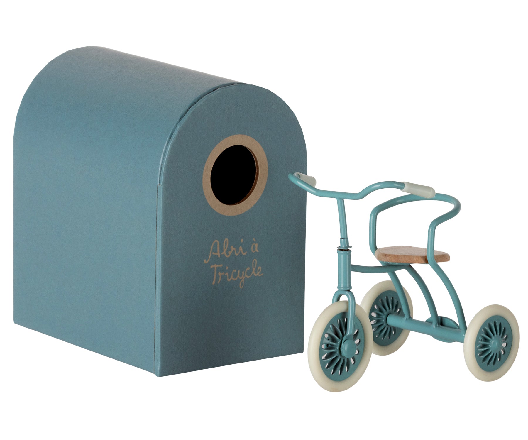 Maileg Miniature Mouse Tricycle – Petrol Blue