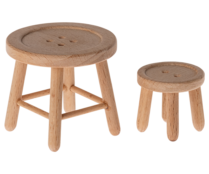Maileg Miniature Mouse Table &amp; Stool Set