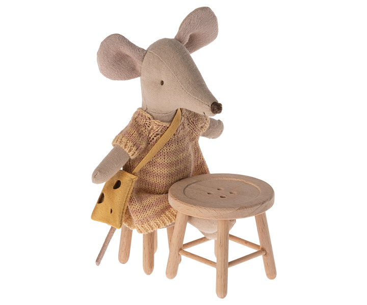 Maileg Miniature Mouse Table &amp; Stool Set